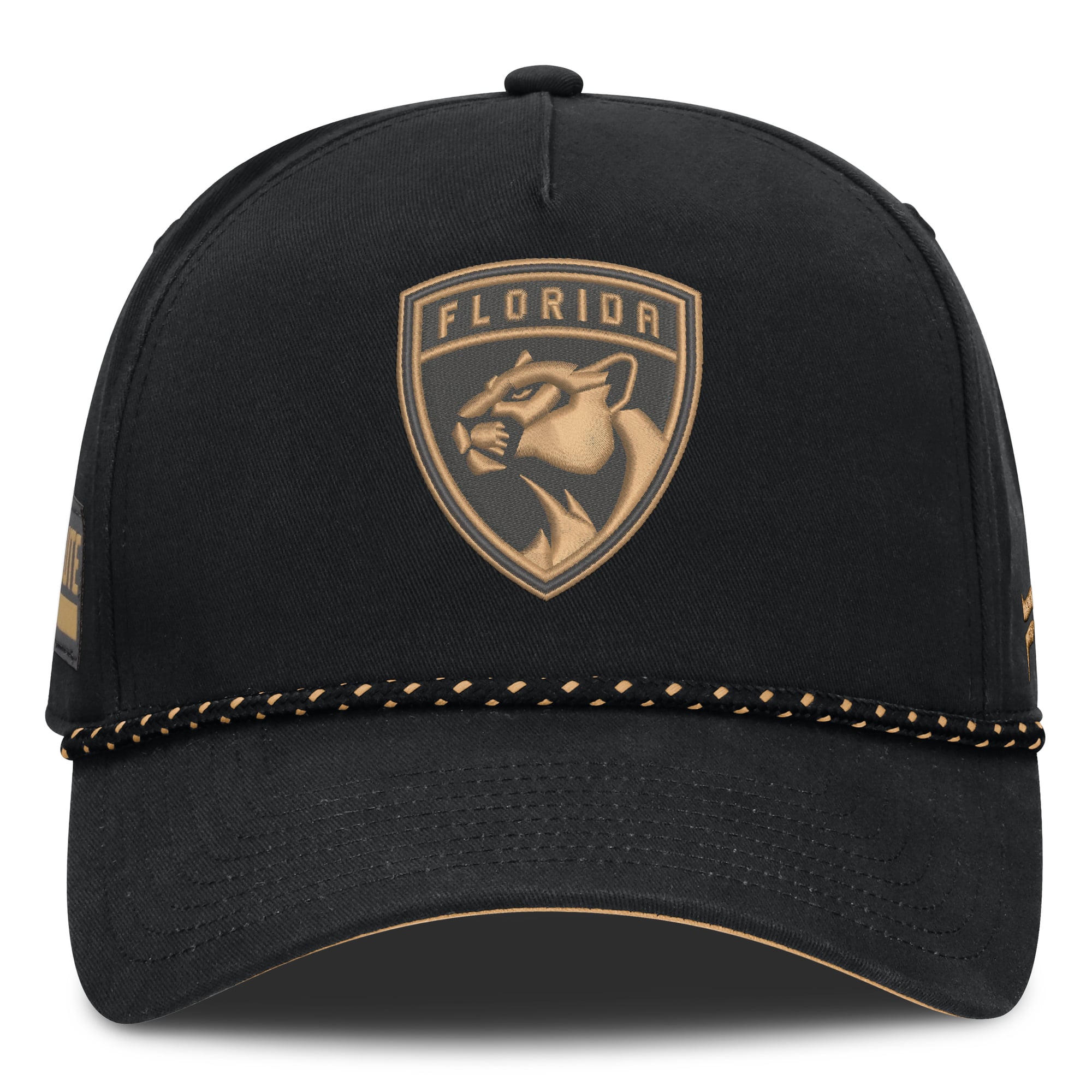 Casquette ajustable Fanatics Black Florida Panthers Military Appreciation Authentic Pro A-Frame pour homme